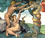 Michelangelo Buonarroti Sistine Chapel Ceiling 1508 12 The Fall of Man 1510 Post Restoration painting
