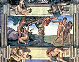 The Garden of Eden Prints - Sistine Chapel Ceiling The Fall of Man And The Expulsion From The Garden of Eden by Michelangelo Buonarroti
