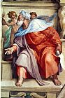 Michelangelo Buonarroti The Sistine Chapel Ceiling Frescos After Restoration The Prophet Ezekiel painting