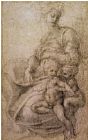 Infant Prints - The Virgin And Child with The Infant Baptist c.1530 by Michelangelo Buonarroti