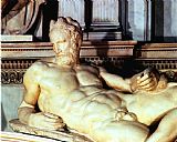 Gian Lorenzo Bernini Paintings - Tomb of Lorenzo De Medici Detail of Dusk by Michelangelo Buonarroti