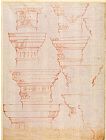 Column Paintings - W 18v Study of Column Capitals by Michelangelo Buonarroti