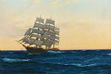 Montague Dawson Sunset at Sea painting