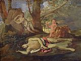 Nicolas Prints - Echo and Narcissus by Nicolas Poussin