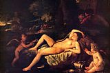 Nicolas Prints - Sleeping Venus And Cupid by Nicolas Poussin