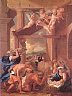 Nicolas Poussin Paintings - The Adoration of The Shepherds by Nicolas Poussin