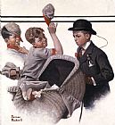 Norman Rockwell Boy with Baby Carriage 1916 painting