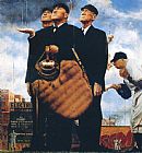 Norman Rockwell Game Called Because of Rain Tough Call 1949 painting
