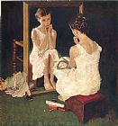Norman Rockwell Girl at Mirror 1954 painting