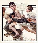 Norman Rockwell No Swimming 1921 painting