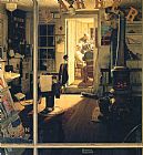 Norman Rockwell Shuffleton's Barbershop 1950 painting