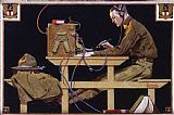 Norman Rockwell U.s. Army Teaches a Trade (g.i. Telegrapher) 1919 painting