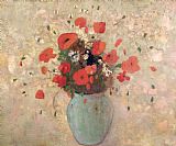 Redon Prints - Vase Of Poppies by Odilon Redon