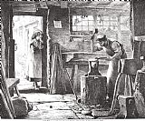 Swine, 19th Century Paintings - BLACKSMITH, 19th CENTURY by Others