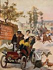 Circus Paintings - Circus Star Kidnapped Wilhio's Poster For De Dion Bouton Cars by Others