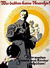 Others German Political Poster Shows A Soldier Standing In Front Of A Woman And Her Children