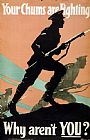 Others World War I 1914-1918 British Army Recruitment Poster 1917 Your Chums Are Fighting