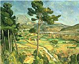 Oil Paintings - Landscape with Viaduct Montagne Sainte Victoire c.1885 87 Oil on Canvas by Paul Cezanne