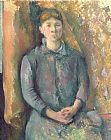 Oil Paintings - Madame Cezanne c.1886 Oil on Canvas by Paul Cezanne