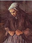 Oil Paintings - Old Woman with a Rosary c.1896 Oil on Canvas by Paul Cezanne