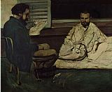 Oil Paintings - Paul Alexis 1847 1901 Reading a Manuscript to Emile Zola 1840 1902 1869 70 Oil on Canvas by Paul Cezanne