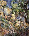 Oil Paintings - Rocks Near The Caves Below The Chateau Noir c.1904 Oil on Canvas by Paul Cezanne