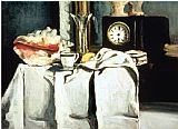 Oil Paintings - The Black Marble Clock c.1870 Oil on Canvas by Paul Cezanne