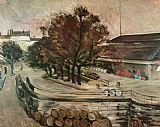 Oil Paintings - The Halle Aux Vins Seen From The Rue De Jussieu 1872 Oil on Canvas by Paul Cezanne