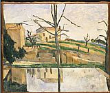 1878 Paintings - The Pool at Jas De Bouffan c.1878 by Paul Cezanne