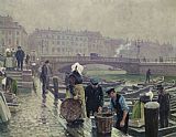 Paul Fischer Prints - Ved Gammel Strand by Paul Gustave Fischer