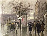 Paul Fischer Prints - Vesterbrogade, Copenhagen by Paul Gustave Fischer