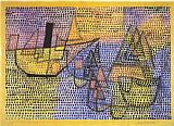 Sailing Boat Prints - Steamboat And Sailing Boats c.1931 by Paul Klee