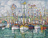 Paul Signac Prints - Blessing Of The Tuna Fleet At Groix by Paul Signac
