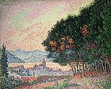 St Tropez Pinewood Prints - Forest near St Tropez by Paul Signac