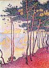 Sailing Boat Prints - Sailing Boats and Pine Trees by Paul Signac