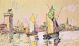 Sailing Boat Prints - Sailing Boats At Les Sables D Olonne by Paul Signac