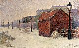 Paul Signac Prints - Snow Butte Montmartre by Paul Signac