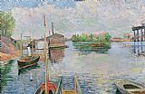 Paul Signac Prints - The Bateau Lavoir at Asnieres by Paul Signac