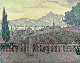 Paul Signac Prints - Woman on the Terrace by Paul Signac