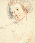 Peter Paul Rubens Study Of The Head Of St. Apollonia painting