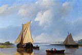 Petrus Jan Schotel Shipping in a Calm