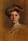 Moore Paintings - Portrait of Miss Faith Moore by Philip Alexius de Laszlo