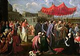 Pier Leone Ghezzi Pope Clement XI in a Procession in St. Peter's Square in Rome
