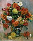 Vase Prints - Vase of Flowers by Pierre Auguste Renoir