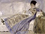 Pierre Auguste Renoir Madame Monet on a Sofa