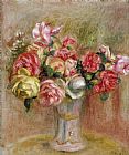 Impressionist Prints - Roses in a Sevres Vase by Pierre Auguste Renoir