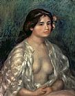 Nudity Prints - Woman Semi Nude by Pierre Auguste Renoir