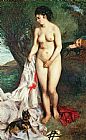 Pierrre Auguste Renoir Bather with a Griffon dog