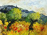 Pol Ledent Olive trees and poppies