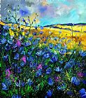 Wild Prints - Blue wild chicorees by Pol Ledent